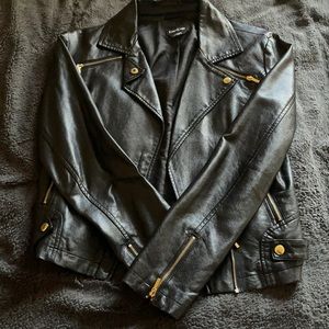 Black leather Bebe jacket